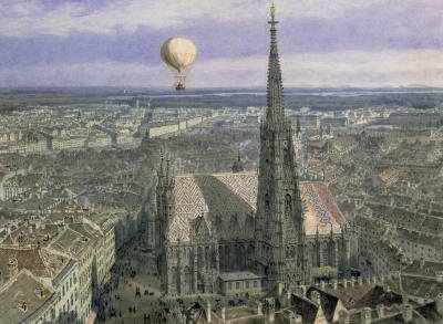 Jacob Alt: Ballonfahrt ber Wien 1847